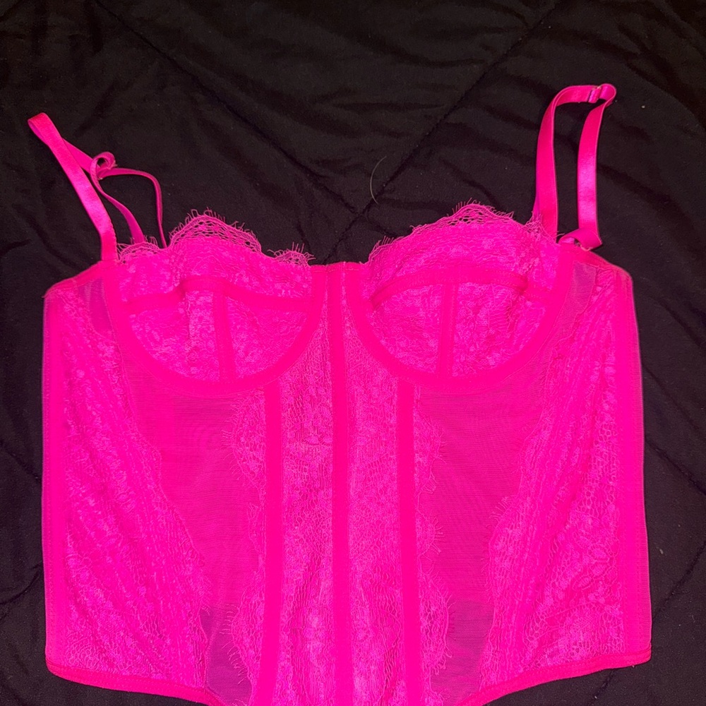 Hot Pink Lace corset top